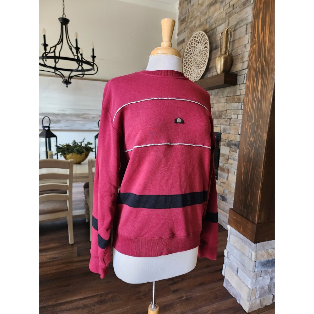 Ellesse Pullover‎ Sweatshirt Striped Casual Comfy Top Burgundy US 6